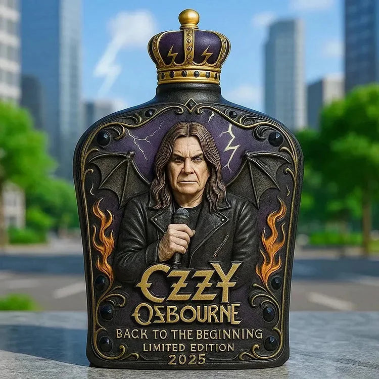 Ozzy Osbourne Embossed Glass Limited Edition Whiskey Bottle-5