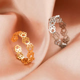 Prsten ve tvaru tlapky z nerezové oceli – Nastavitelný prsten s motivem zvířat pro ženy