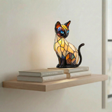 Mystická kočka - Lampa ve Vitráži